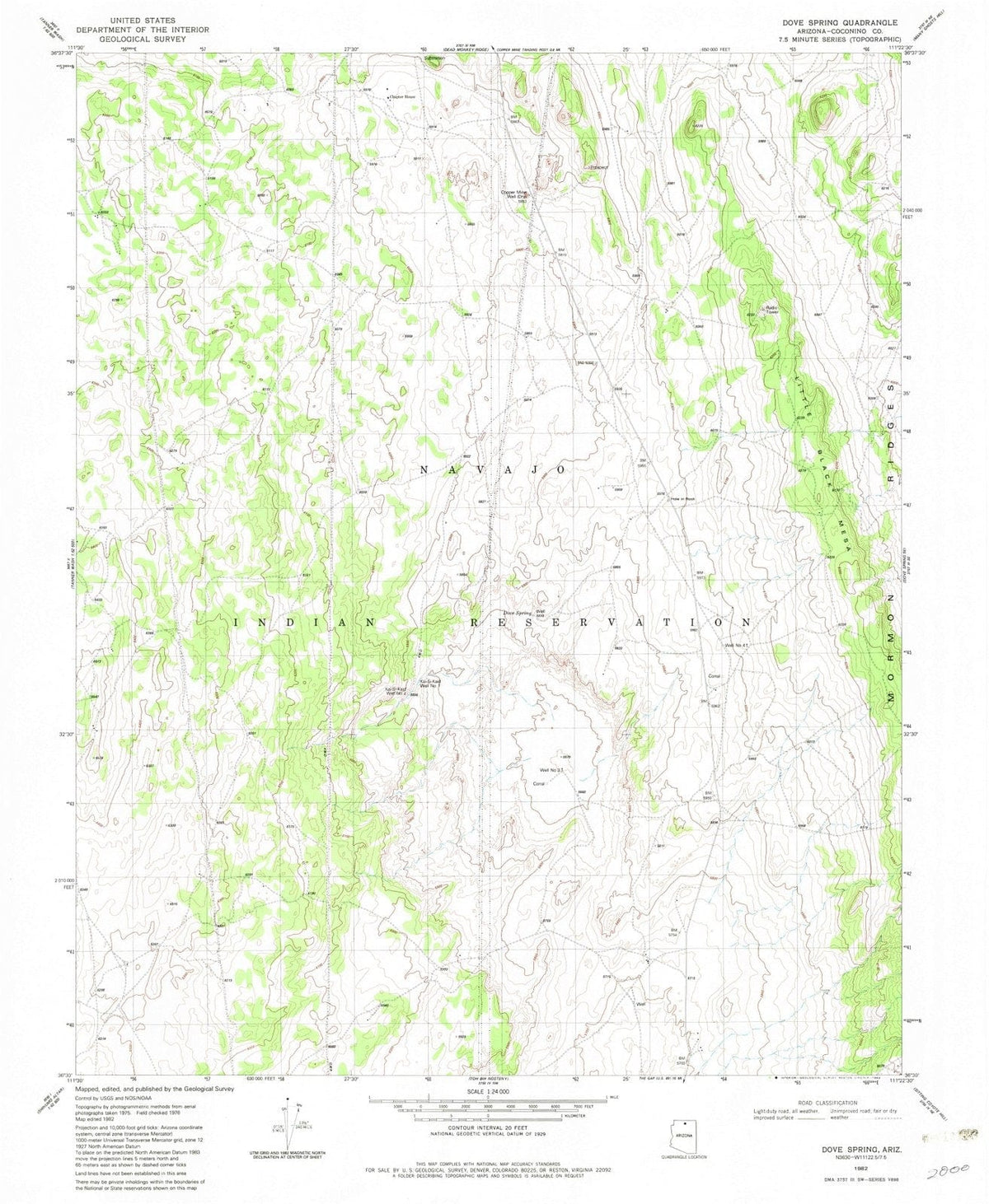 1982 Dove Spring, AZ - Arizona - USGS Topographic Map v2