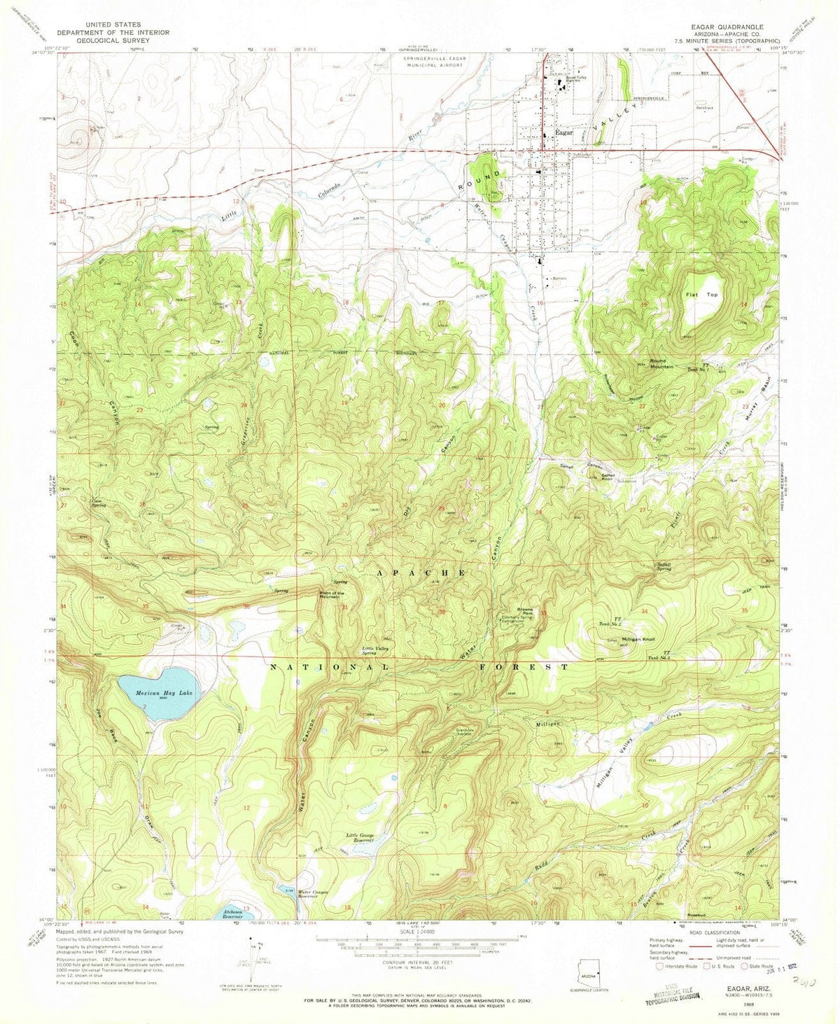 1969 Eagar, AZ - Arizona - USGS Topographic Map