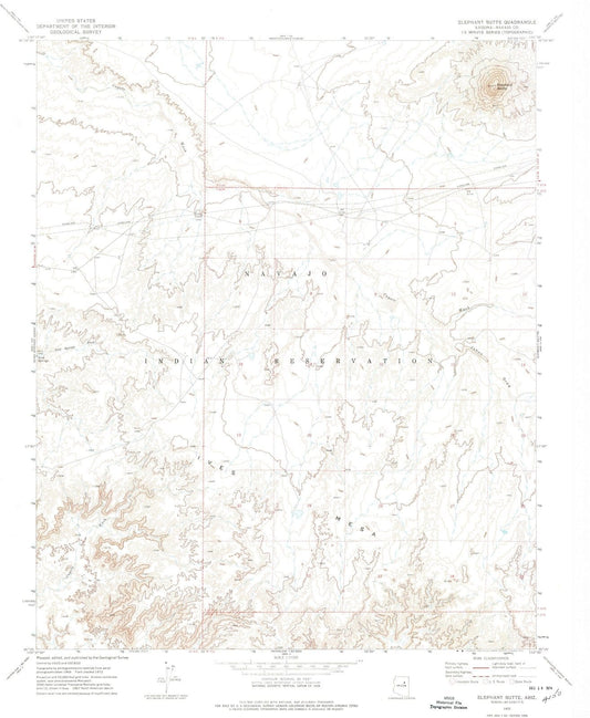 1972 Elephant Butte, AZ - Arizona - USGS Topographic Map