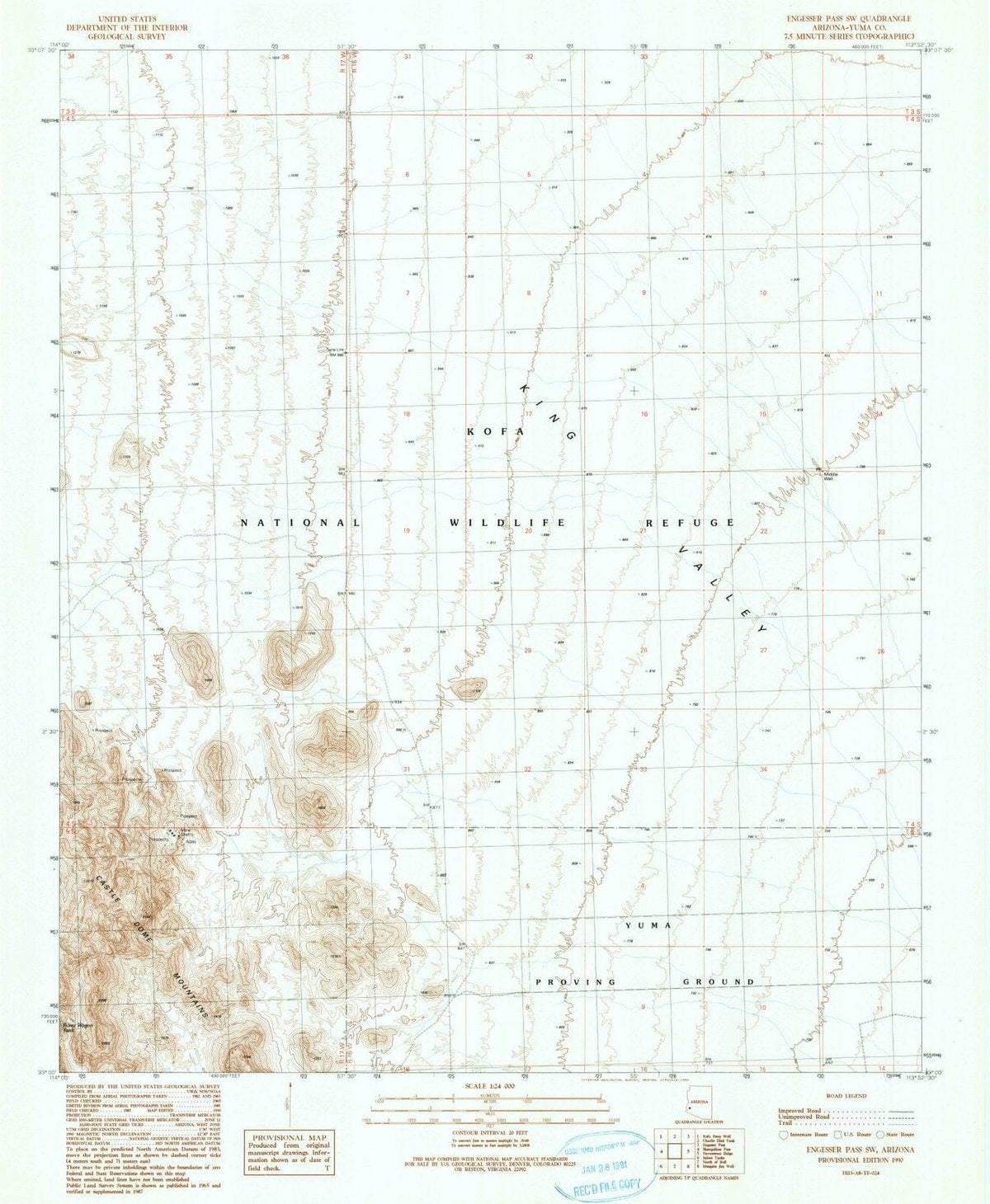 1990 Engesser Pass, AZ - Arizona - USGS Topographic Map