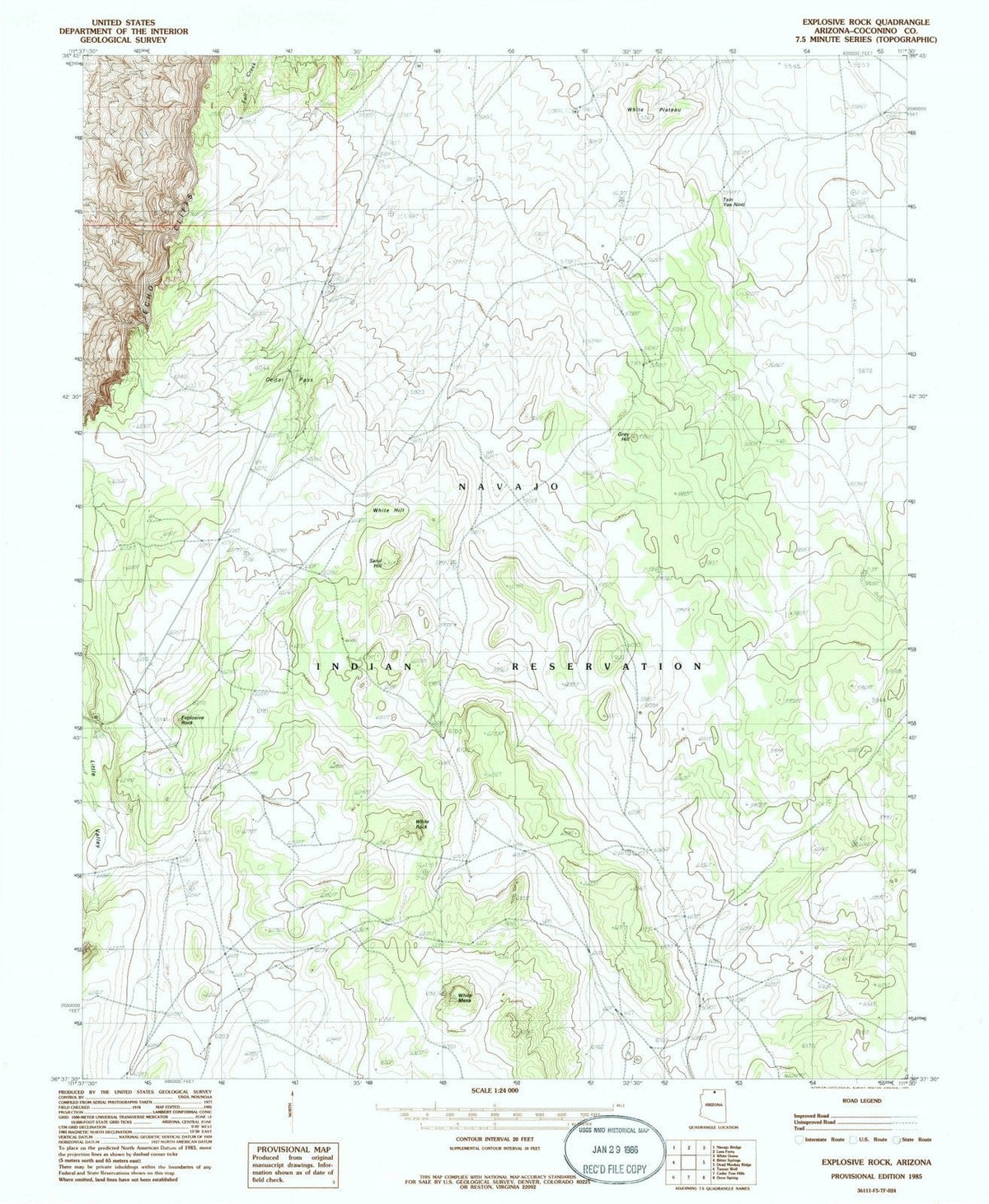 1985 Explosive Rock, AZ - Arizona - USGS Topographic Map