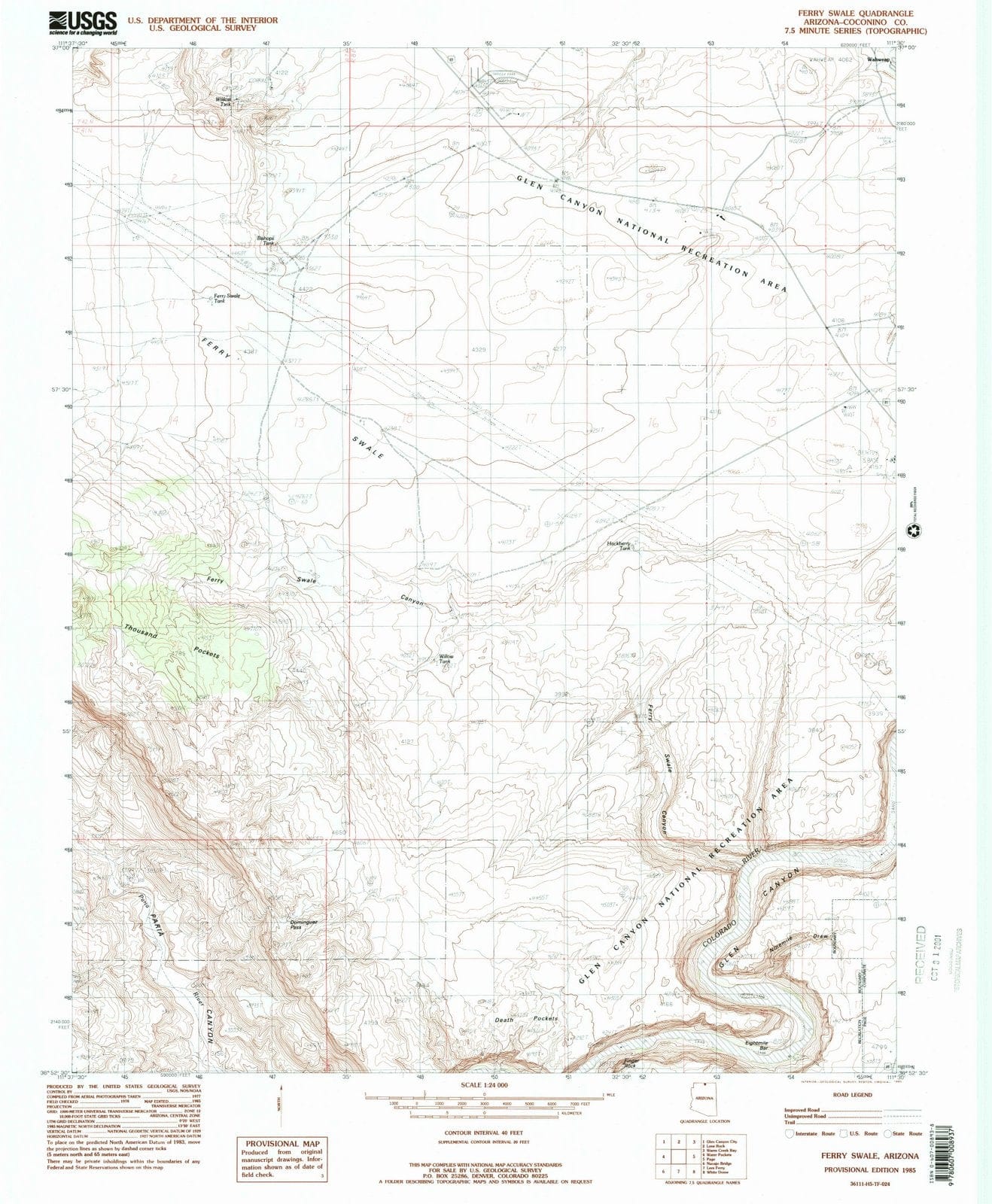 1985 Ferryale, AZ - Arizona - USGS Topographic Map