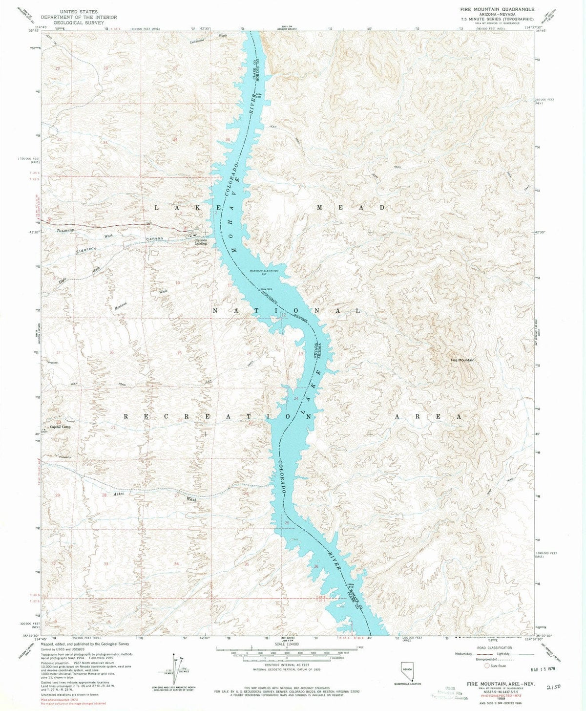 1959 Fire Mountain, AZ - Arizona - USGS Topographic Map