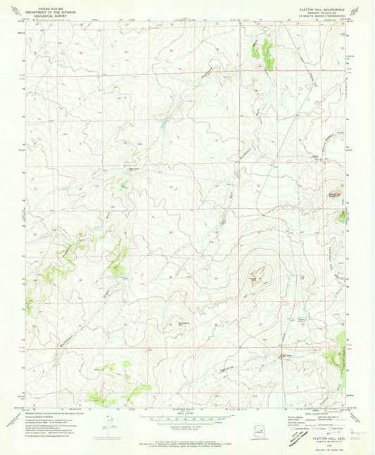 1970 Flattop Hill, AZ - Arizona - USGS Topographic Map