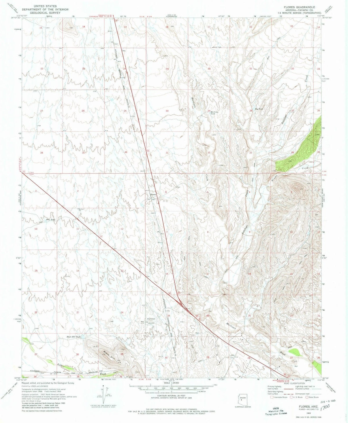 1969 Flores, AZ - Arizona - USGS Topographic Map