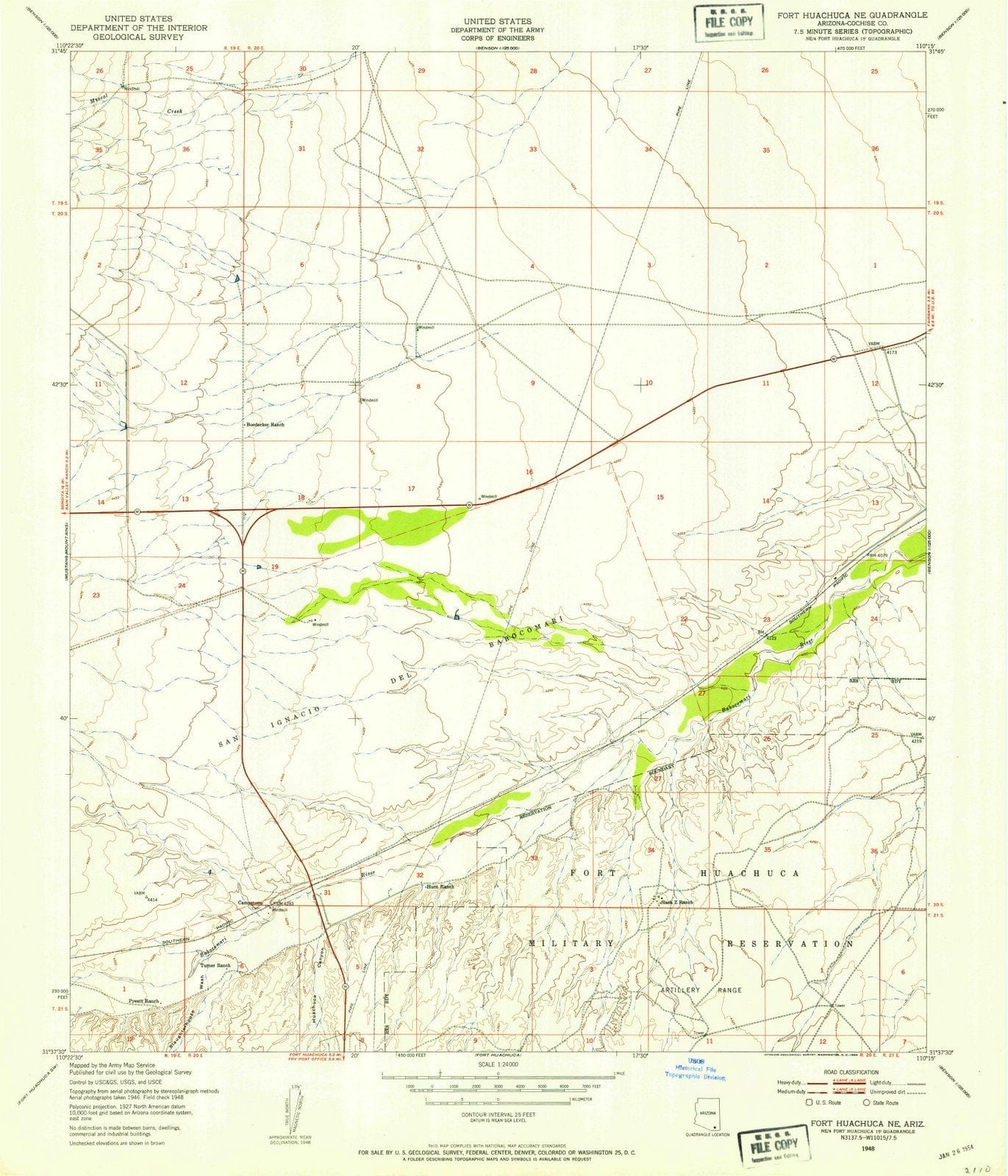 1948 Fort Huachuca, AZ - Arizona - USGS Topographic Map v2