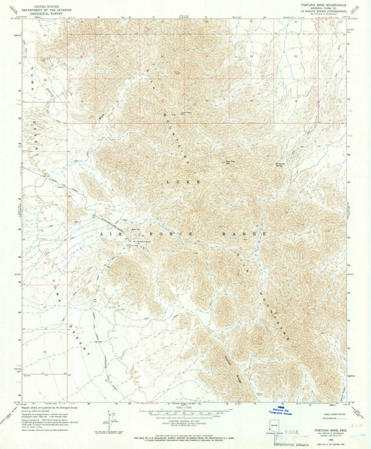1965 Fortuna Mine, AZ - Arizona - USGS Topographic Map