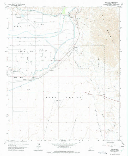 1965 Fortuna, AZ - Arizona - USGS Topographic Map v2