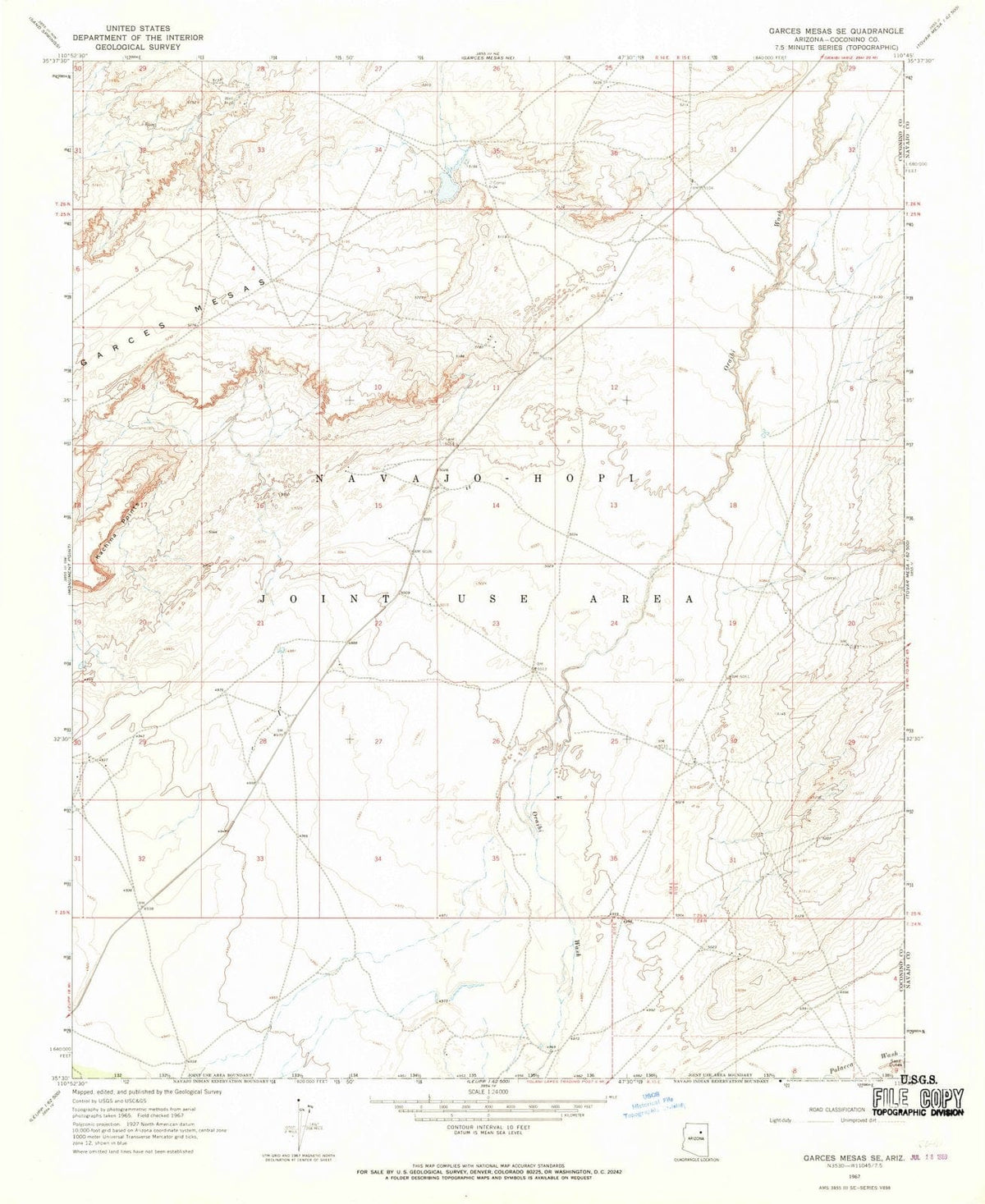 1967 Garces Mesas, AZ - Arizona - USGS Topographic Map v2
