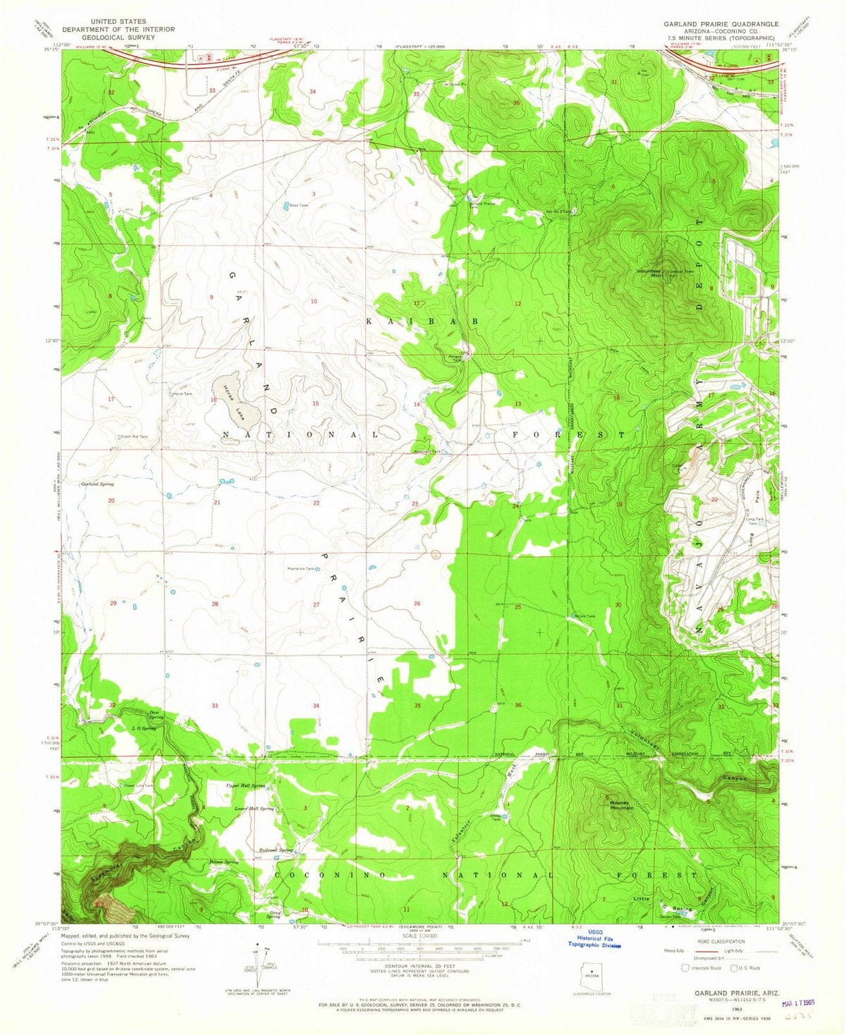1963 Garland Prairie, AZ - Arizona - USGS Topographic Map