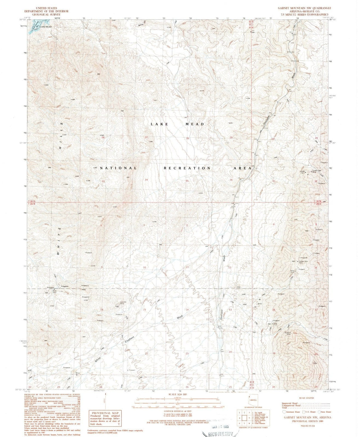 1989 Garnet Mountain, AZ - Arizona - USGS Topographic Map