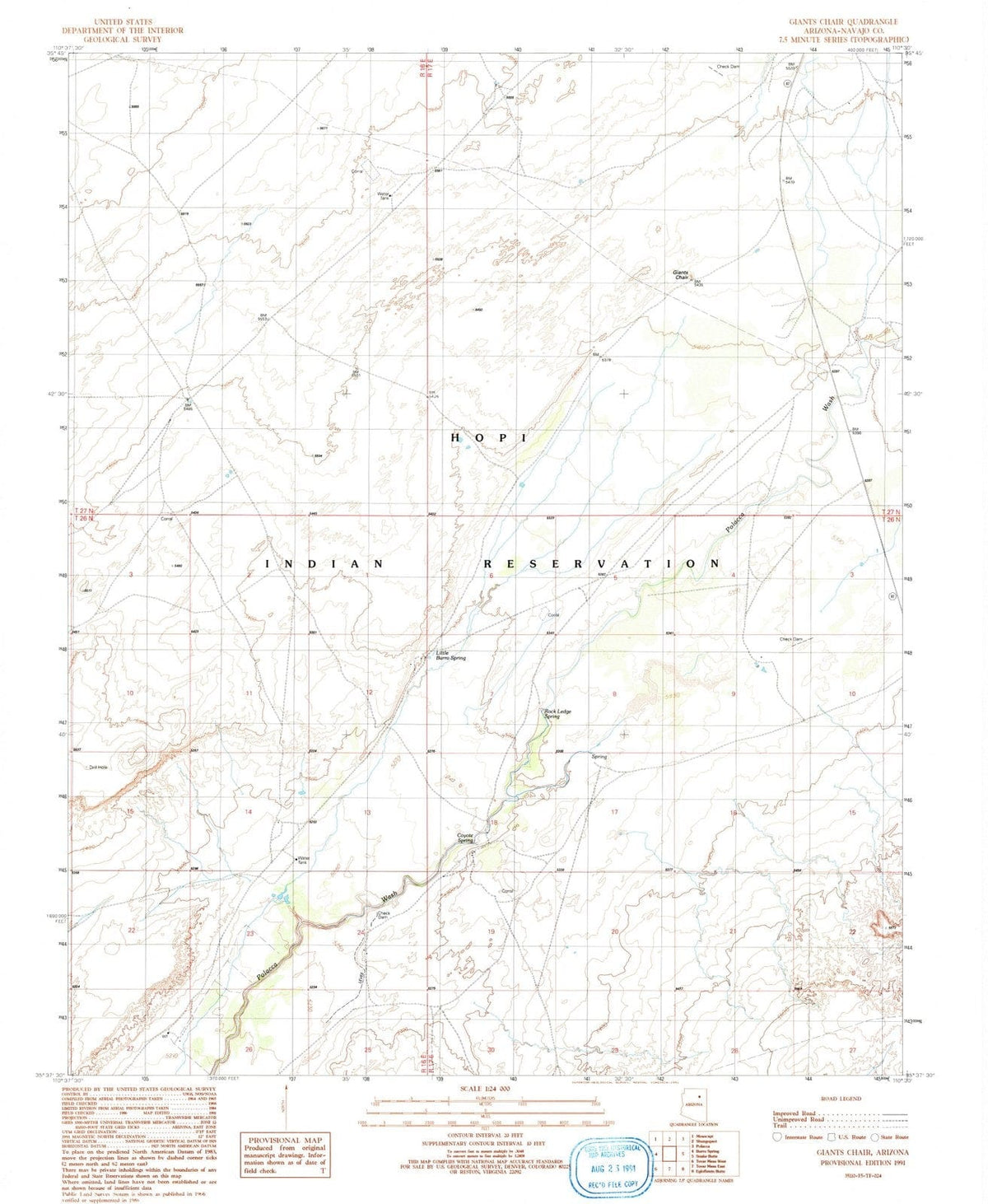 1991 Giants Chair, AZ - Arizona - USGS Topographic Map