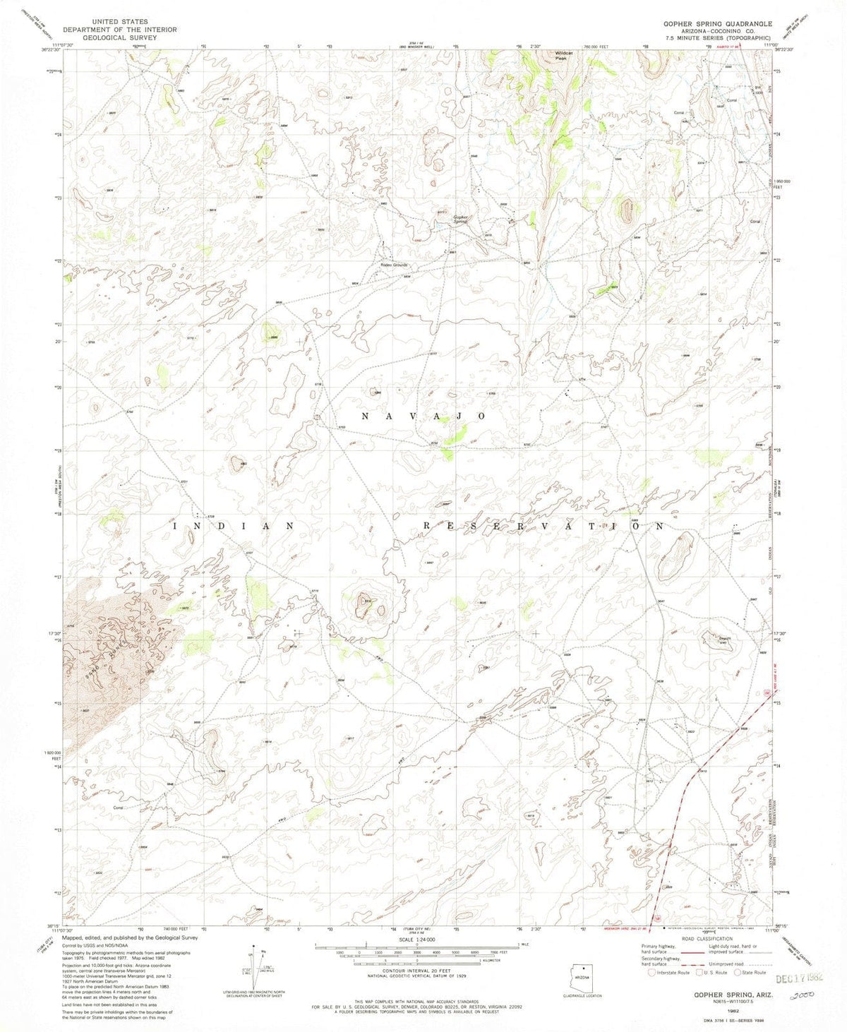 1982 Gopher Spring, AZ - Arizona - USGS Topographic Map