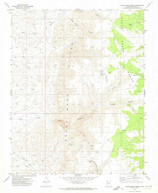1971 Grand Gulch Bench, AZ - Arizona - USGS Topographic Map