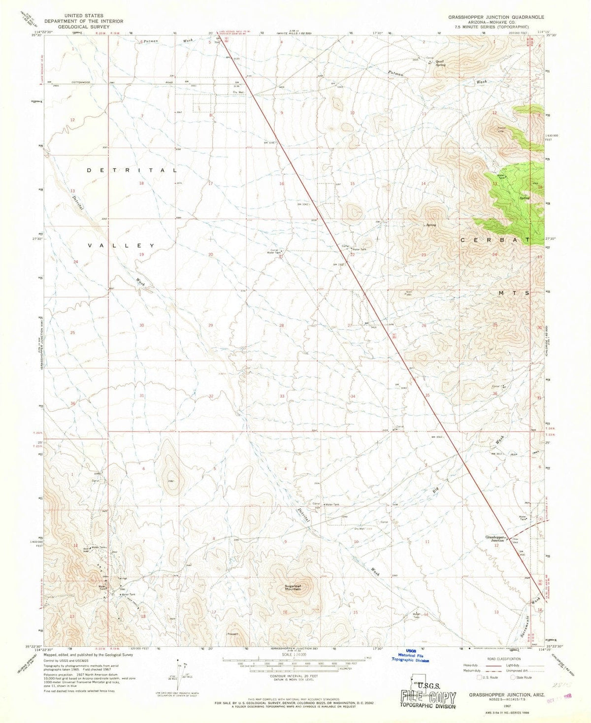 1967 Grasshopper Junction, AZ - Arizona - USGS Topographic Map v3
