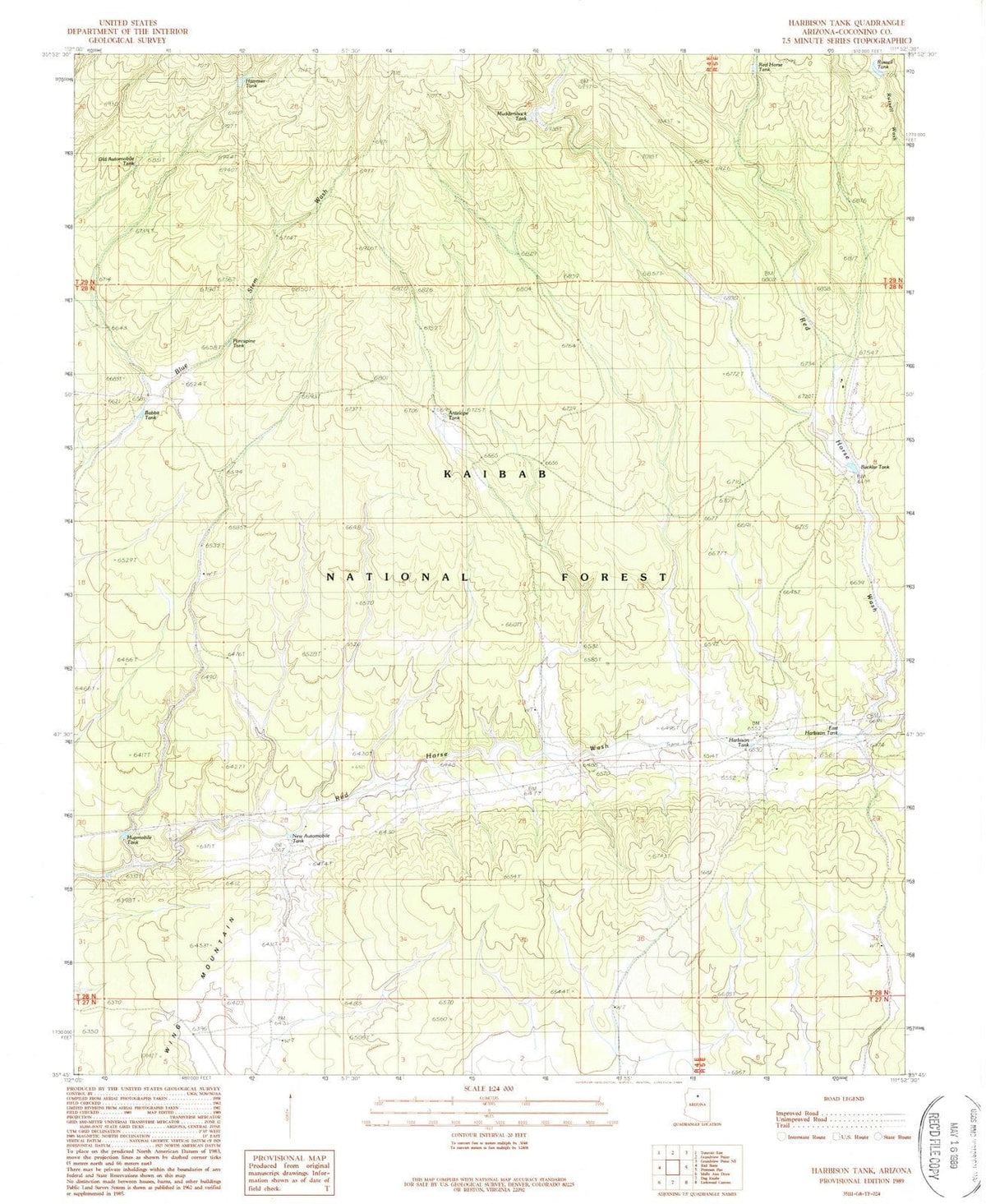 1989 Harbison Tank, AZ - Arizona - USGS Topographic Map