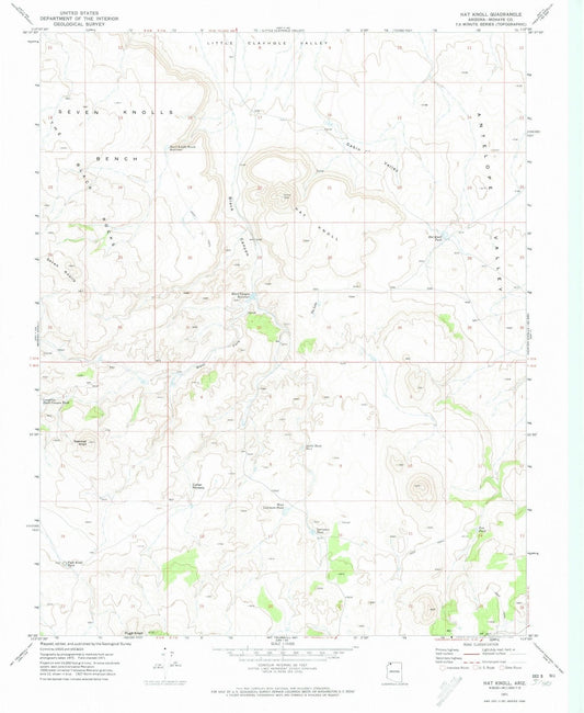 1971 Hat Knoll, AZ - Arizona - USGS Topographic Map