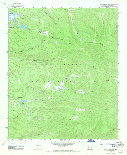 1967 Hawley Lake East, AZ - Arizona - USGS Topographic Map