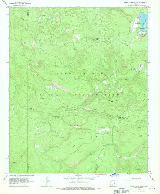 1966 Hawley Lake West, AZ - Arizona - USGS Topographic Map