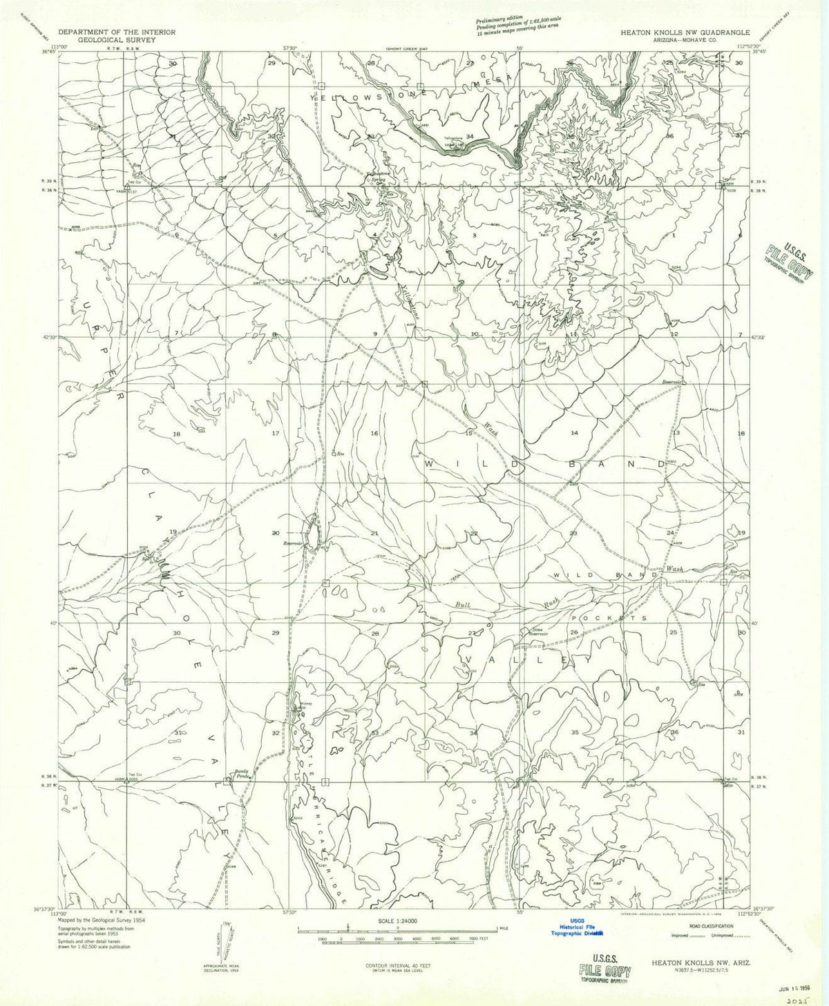 1954 Heaton Knolls, AZ - Arizona - USGS Topographic Map v2
