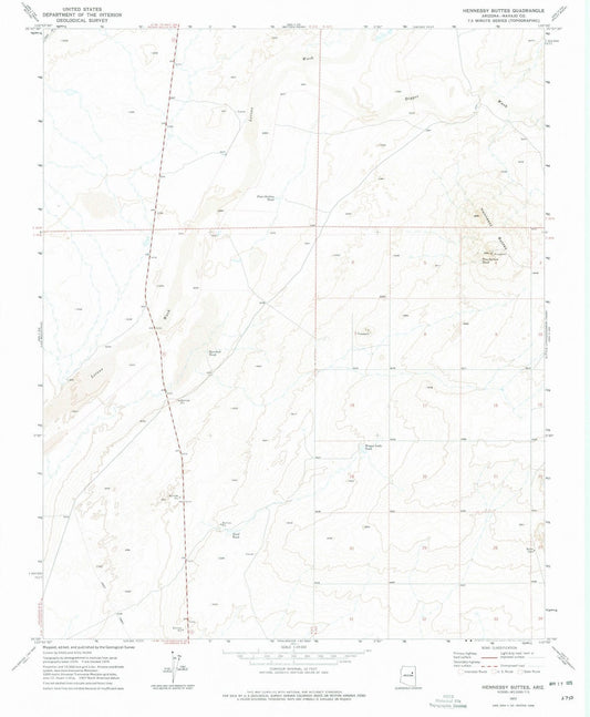 1972 Hennessy Buttes, AZ - Arizona - USGS Topographic Map