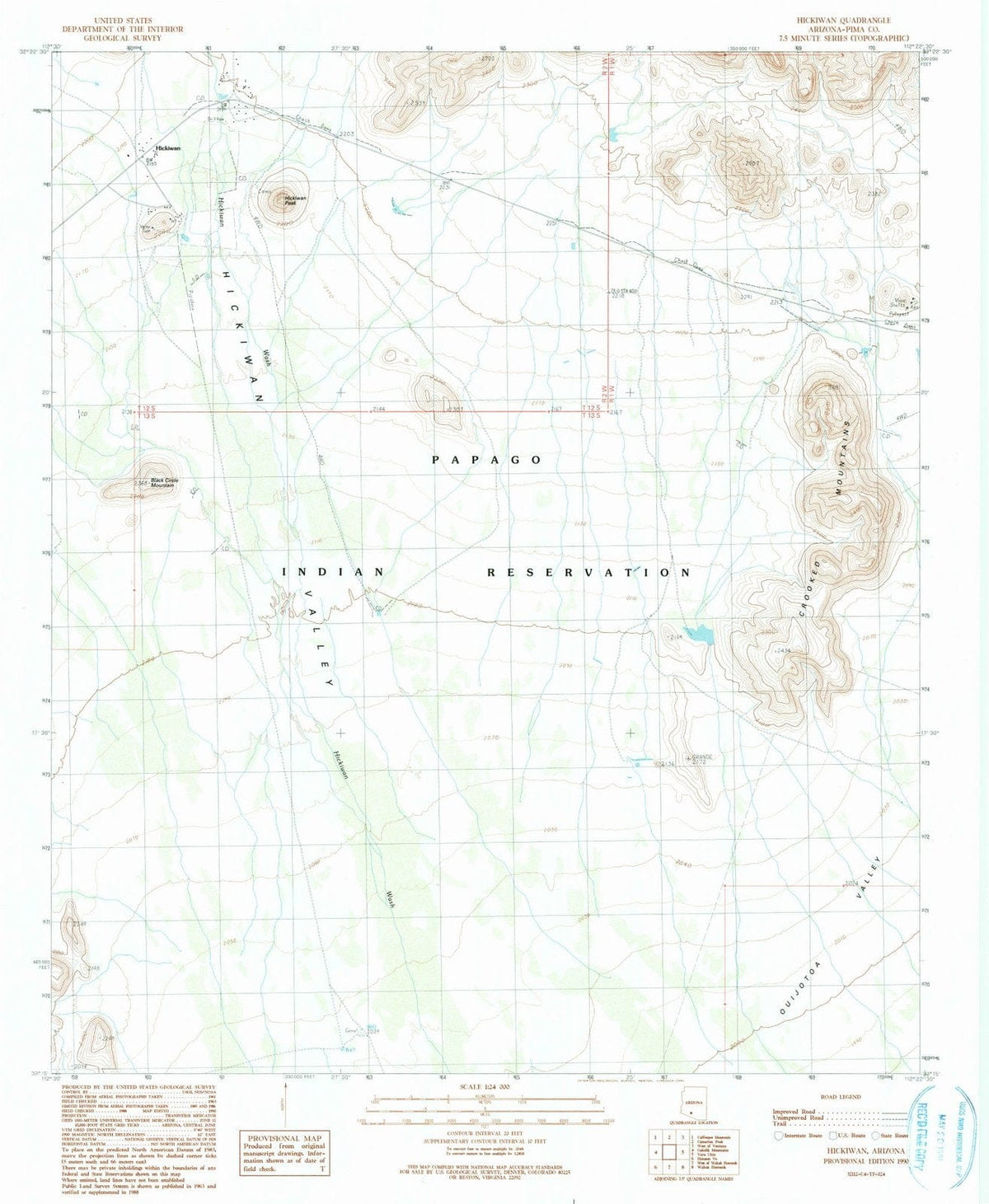 1990 Hickiwan, AZ - Arizona - USGS Topographic Map