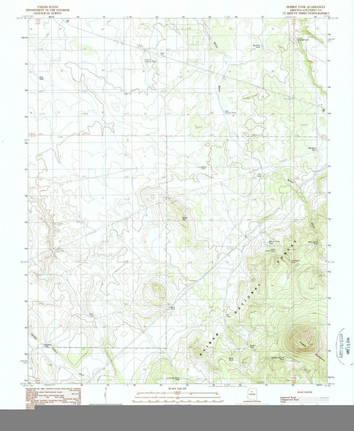 1989 Hobble Tank, AZ - Arizona - USGS Topographic Map
