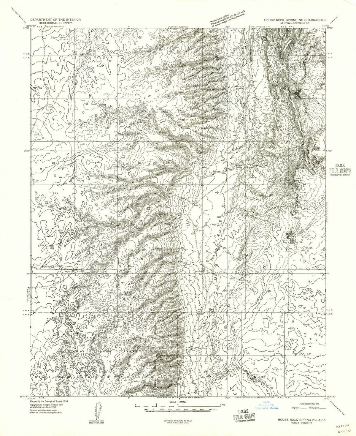 1954 House Rock Spring, AZ - Arizona - USGS Topographic Map