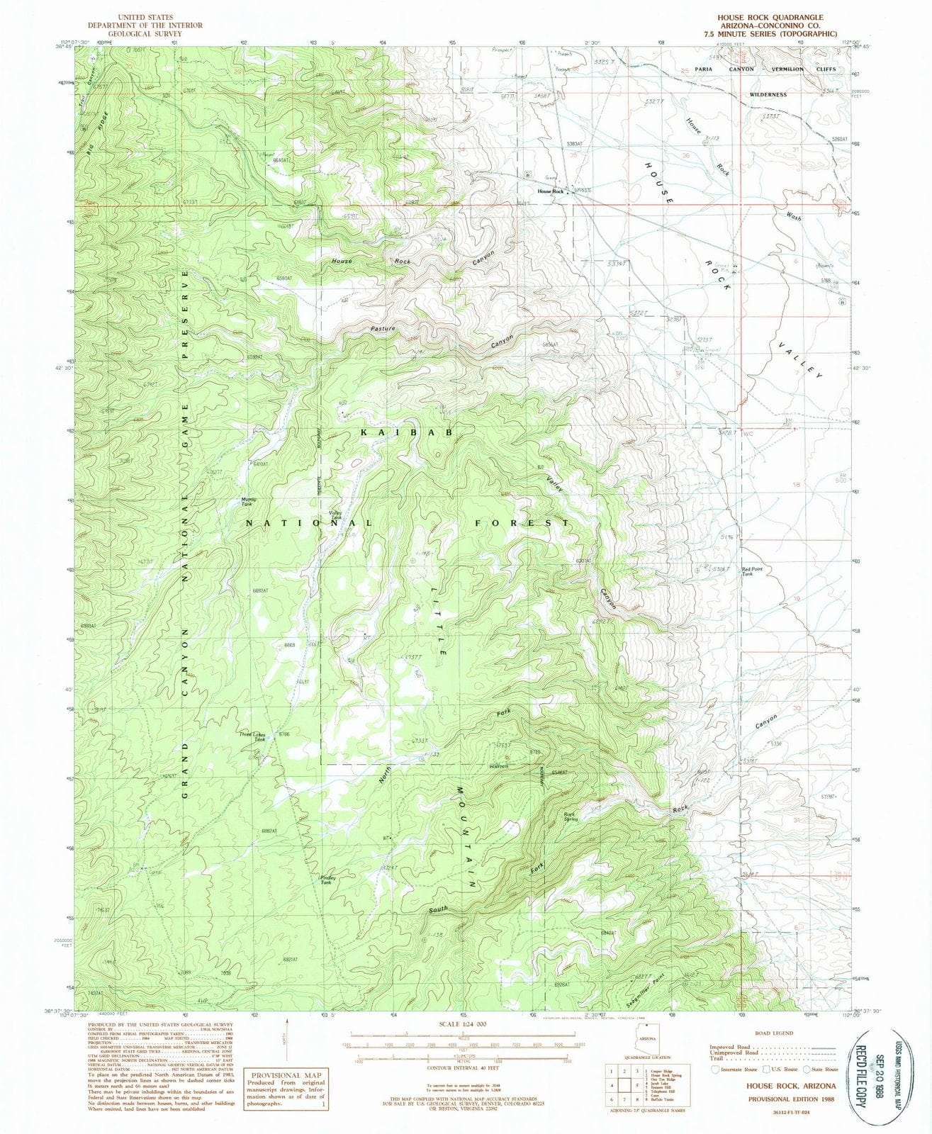 1988 House Rock, AZ - Arizona - USGS Topographic Map