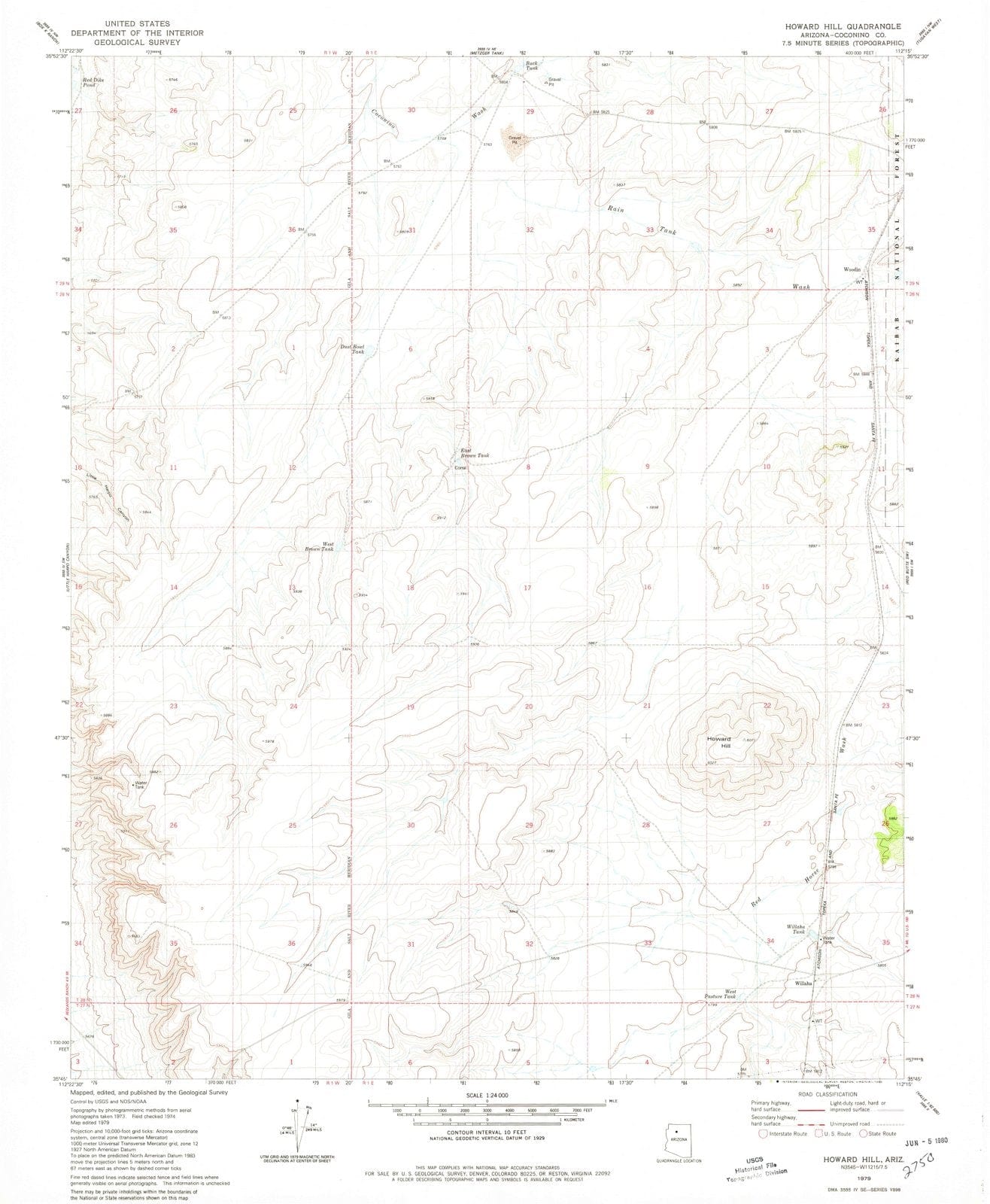 1979 Howard Hill, AZ - Arizona - USGS Topographic Map