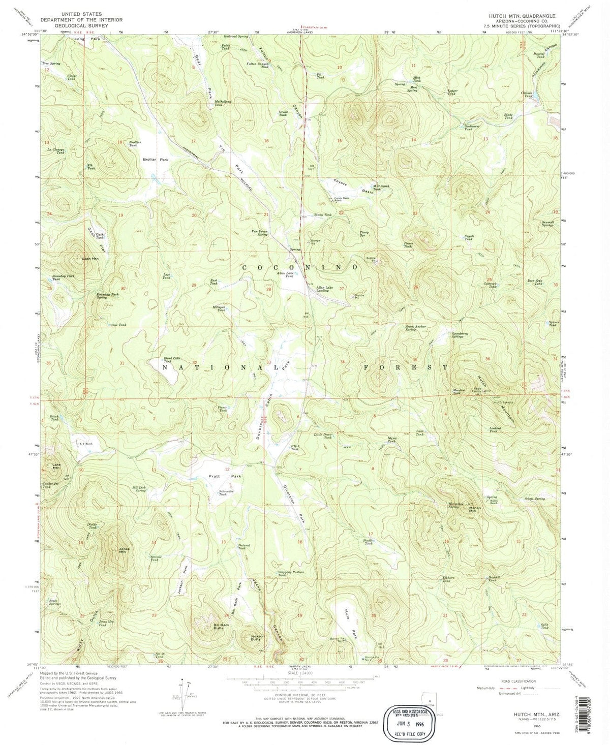 1965 Hutch MTN, AZ - Arizona - USGS Topographic Map