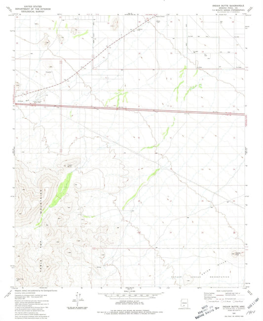 1981 Indian Butte, AZ - Arizona - USGS Topographic Map
