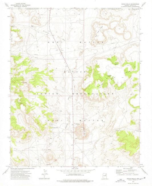 1973 Indian Wells, AZ - Arizona - USGS Topographic Map