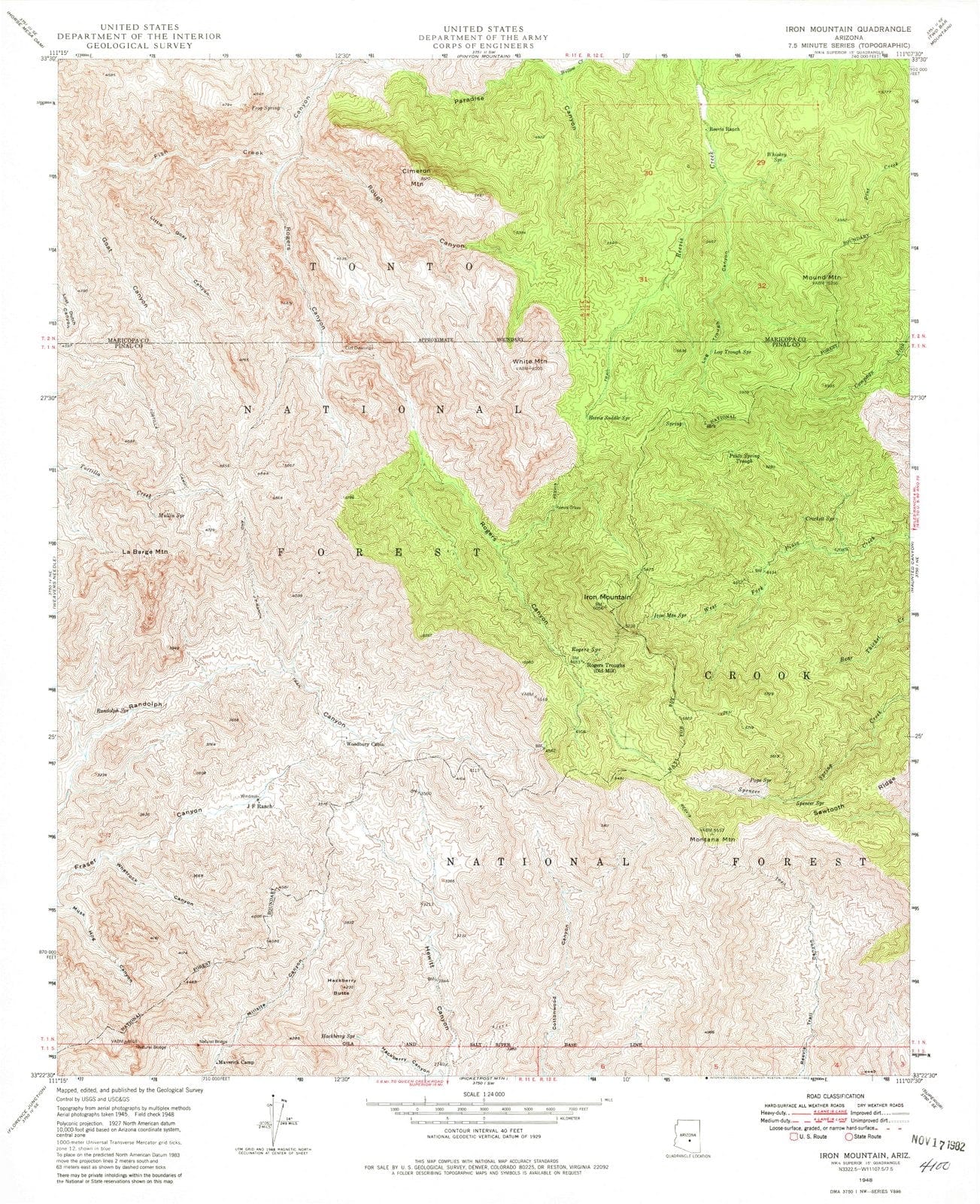 1948 Iron Mountain, AZ - Arizona - USGS Topographic Map