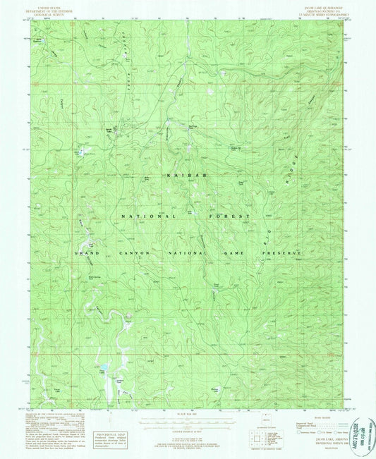 1988 Jacob Lake, AZ - Arizona - USGS Topographic Map