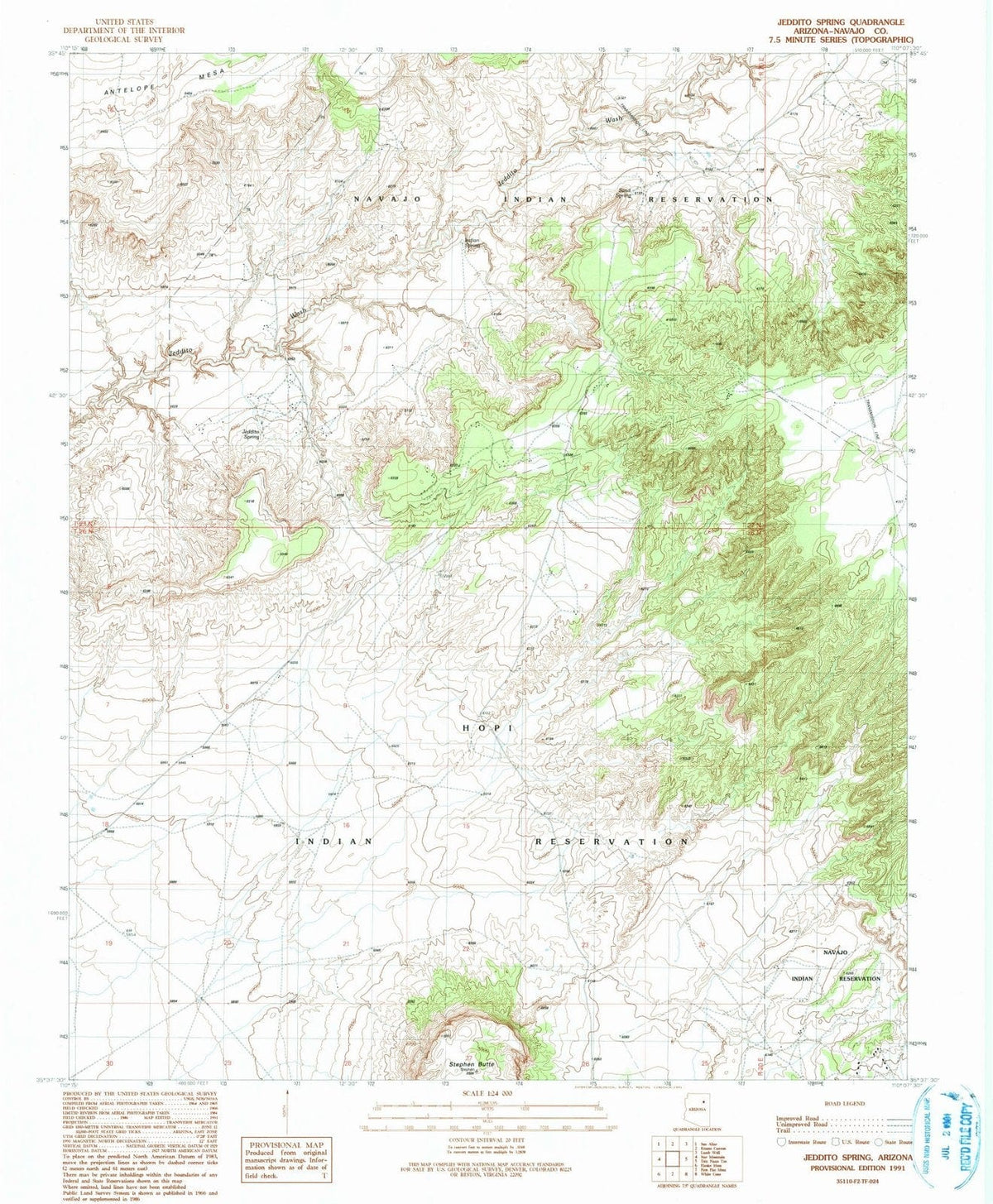 1991 Jeddito Spring, AZ - Arizona - USGS Topographic Map