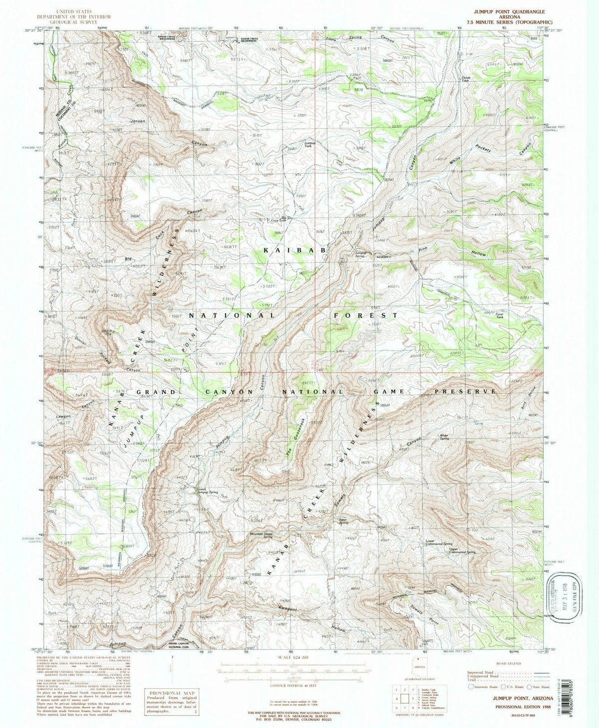 1988 Jumpup Point, AZ - Arizona - USGS Topographic Map