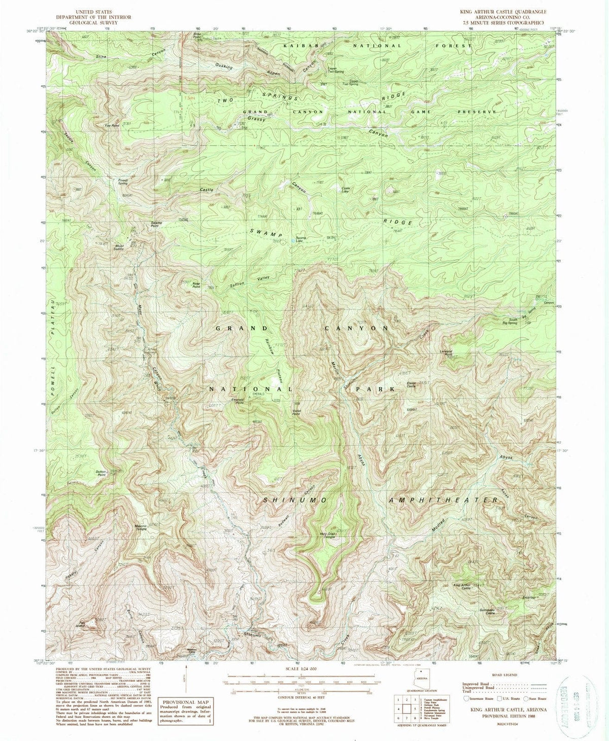 1988 King Arthur Castle, AZ - Arizona - USGS Topographic Map