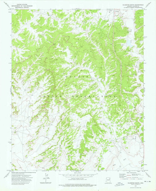 1972 Klagetoh South, AZ - Arizona - USGS Topographic Map