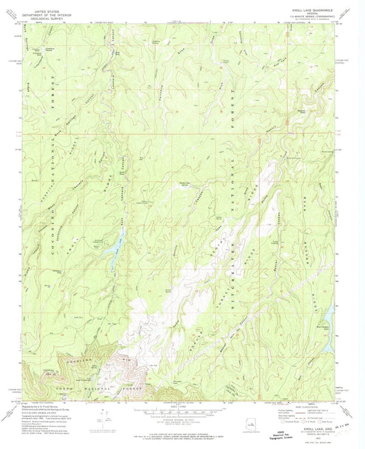1972 Knoll Lake, AZ - Arizona - USGS Topographic Map