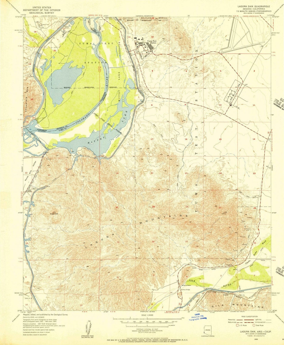 1955 Lagunaam, AZ - Arizona - USGS Topographic Map