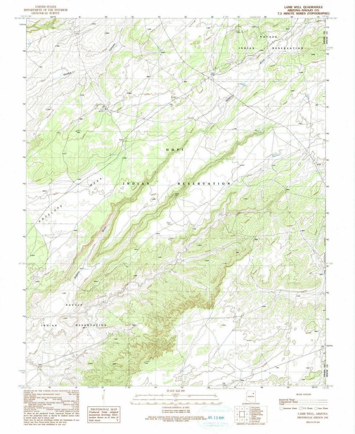 1991 Lamb Well, AZ - Arizona - USGS Topographic Map