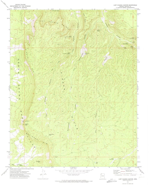 1971 Canyon, AZ - Arizona - USGS Topographic Map