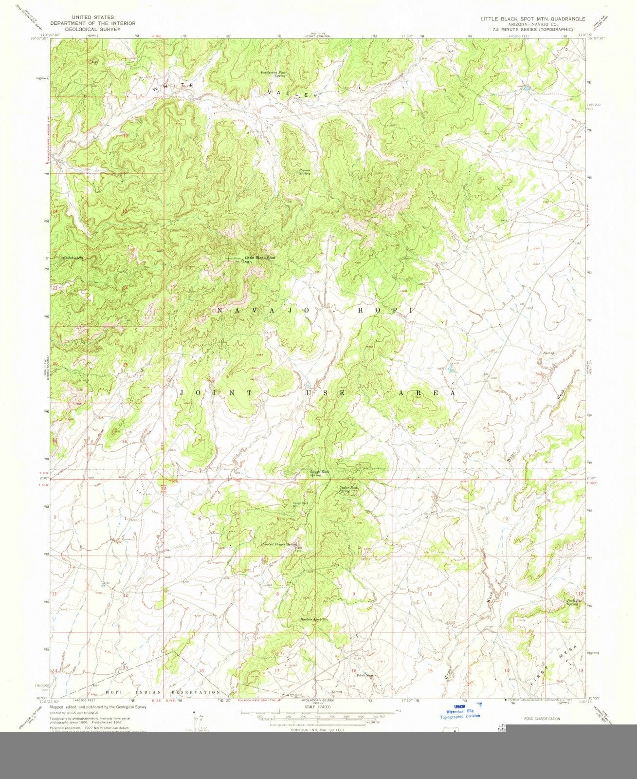 1967 Little Black Spot MTN, AZ - Arizona - USGS Topographic Map