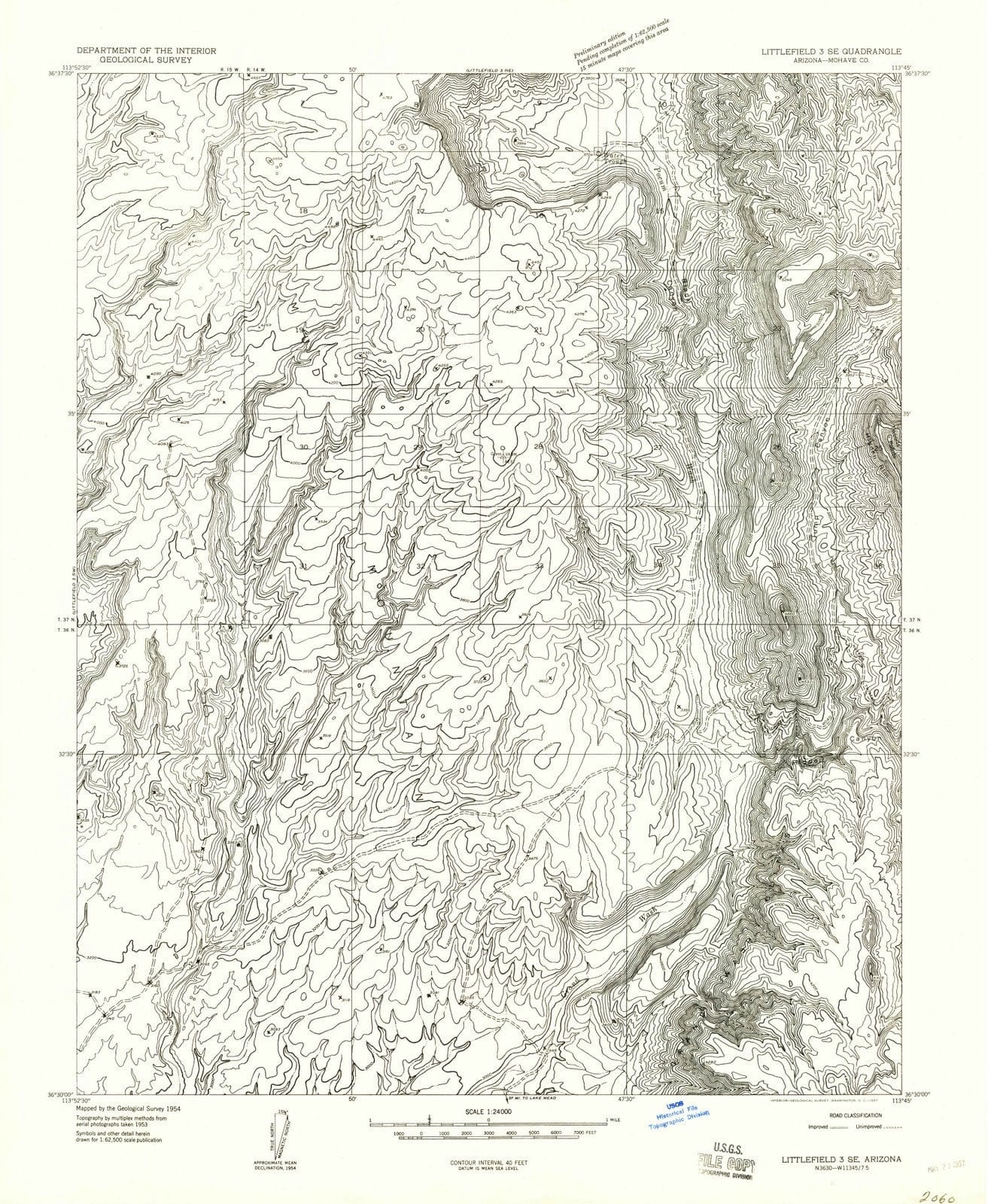 1954 Littlefield 3, AZ - Arizona - USGS Topographic Map v2