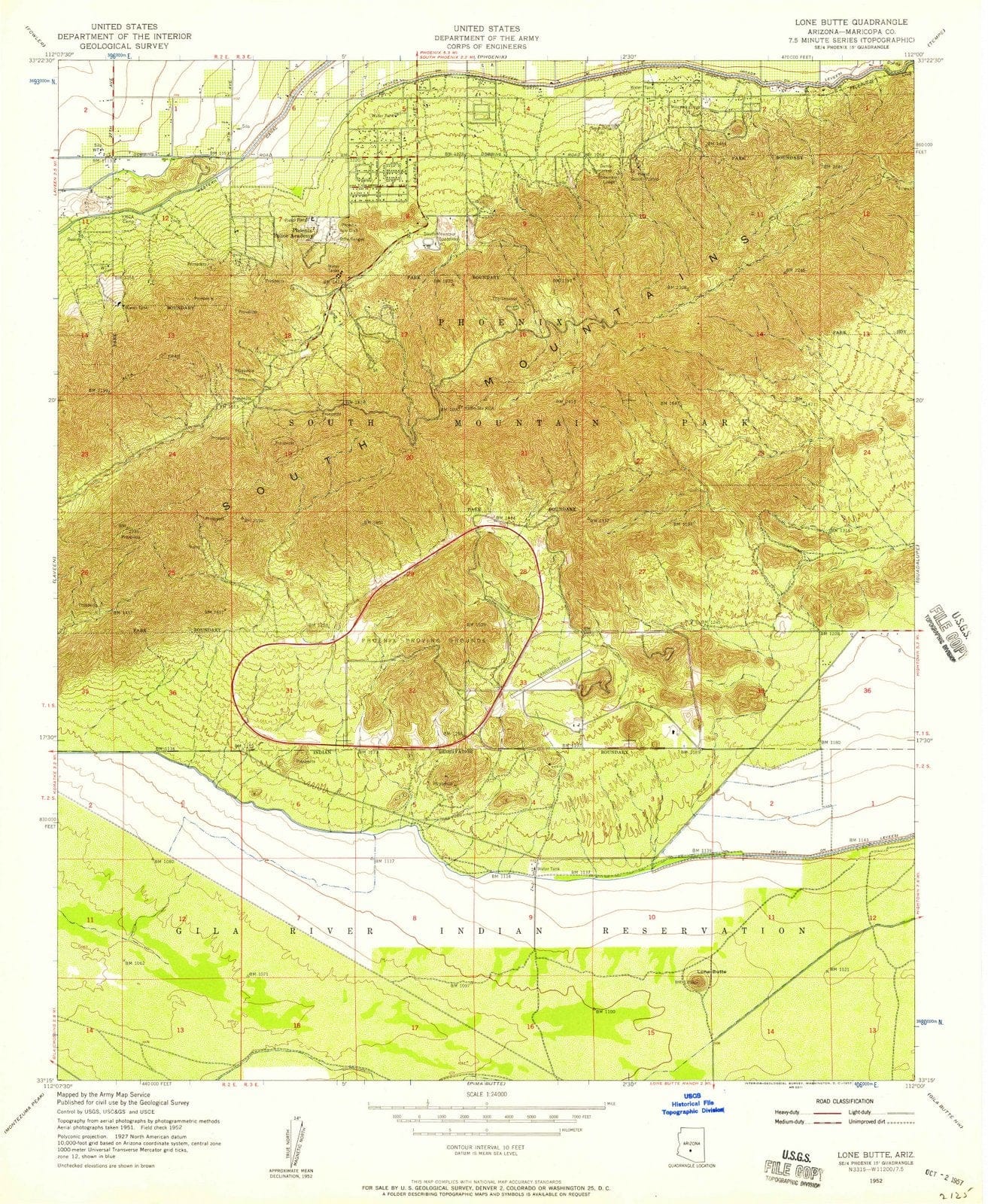 1952 Lone Butte, AZ - Arizona - USGS Topographic Map