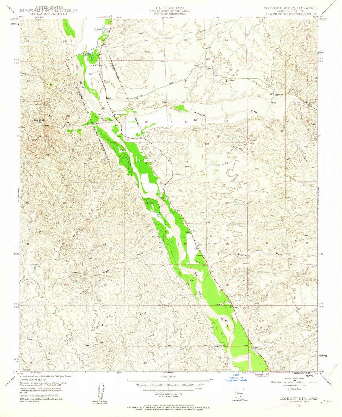1949 Lookout MTN, AZ - Arizona - USGS Topographic Map