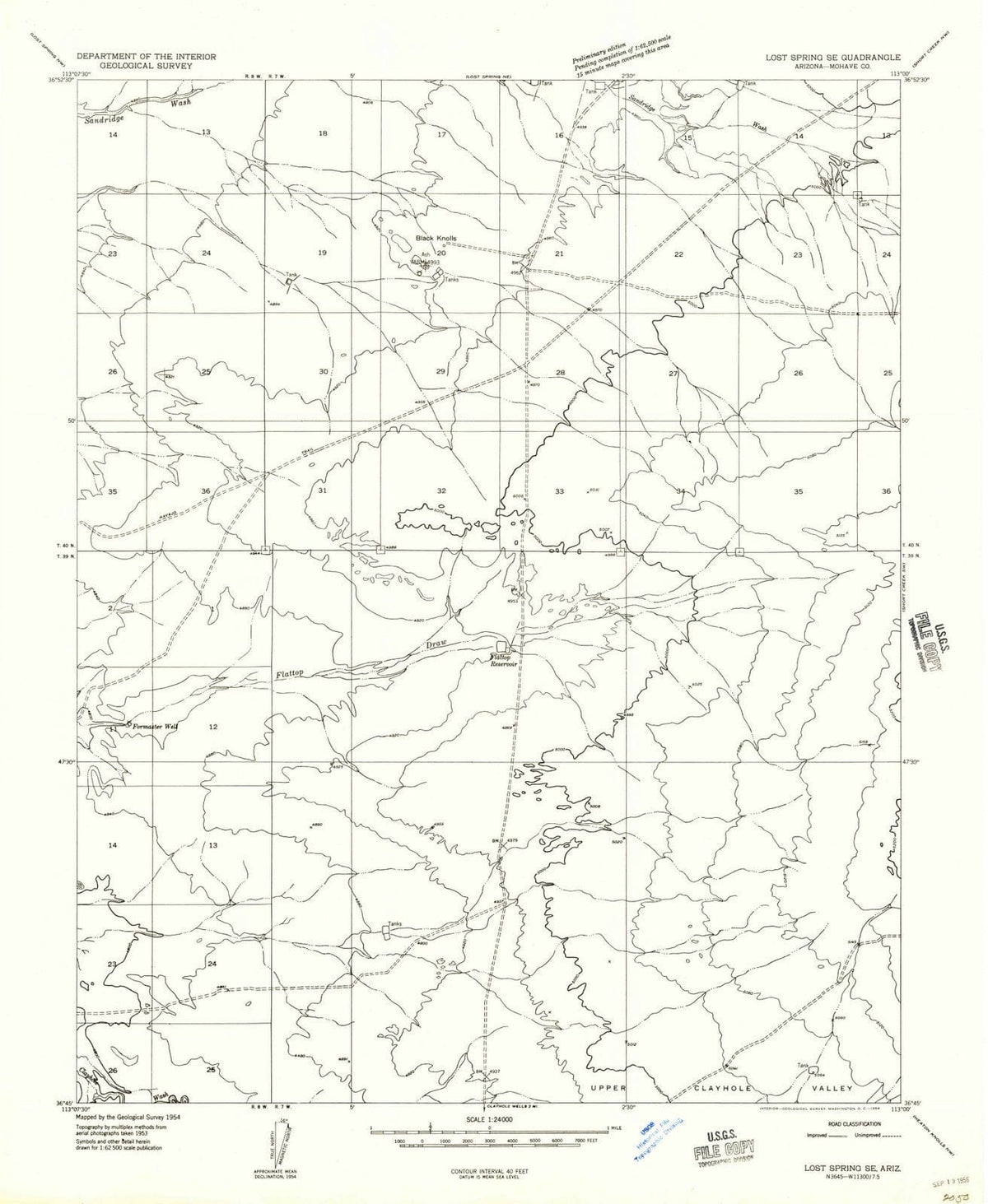 1954 Lost Spring, AZ - Arizona - USGS Topographic Map v2