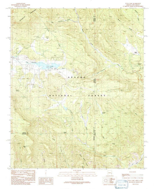 1991 Luna Lake, AZ - Arizona - USGS Topographic Map