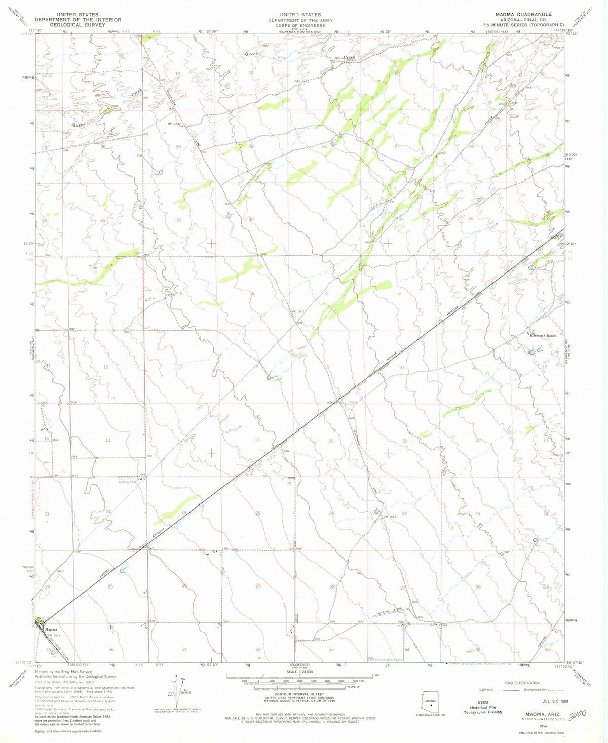 1956 Magma, AZ - Arizona - USGS Topographic Map